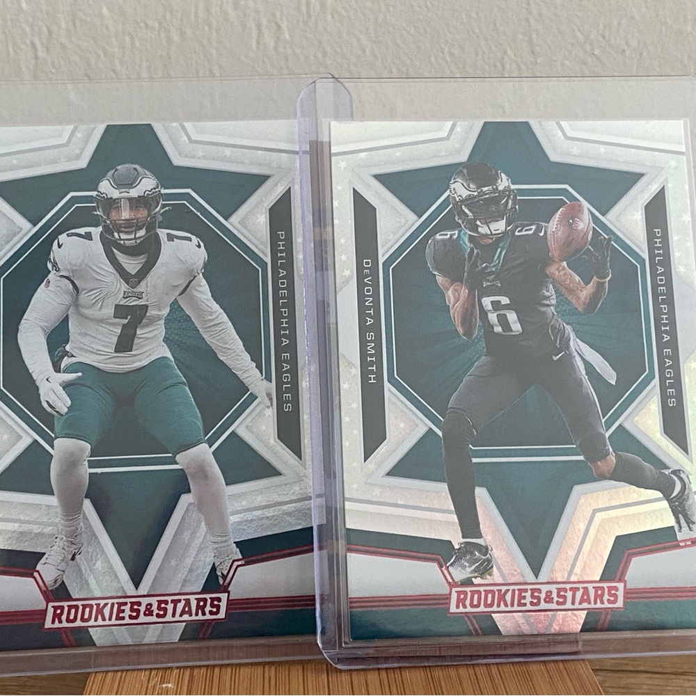 Rookies & Stars Philadelphia Eagles Player Cards (2) Foil Cards. Super Bowl LIX.